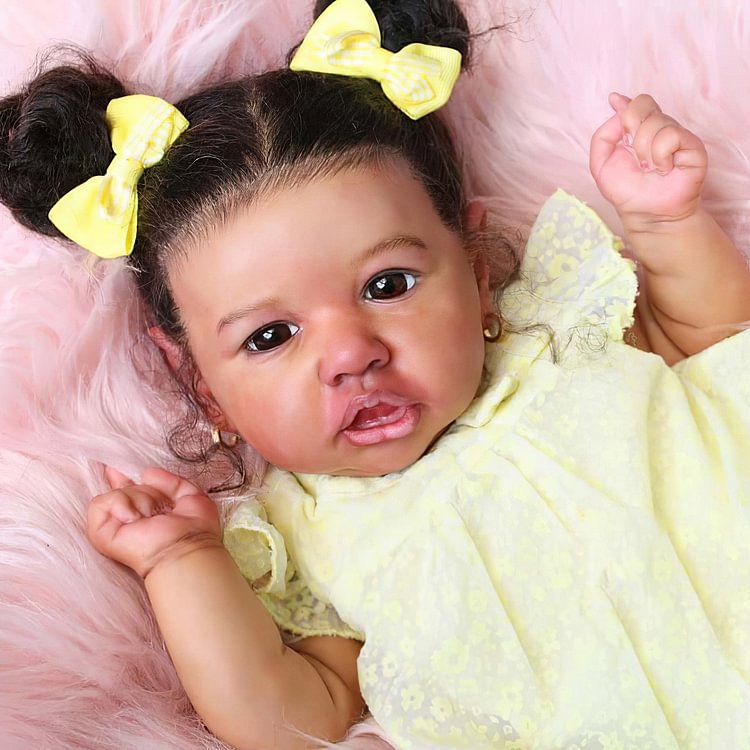  [Heartbeat & Sound] Hispanic- 20'' Handmade Clever Cristian African American Reborn Baby Doll Girl - Reborndollsshop.com-Reborndollsshop®