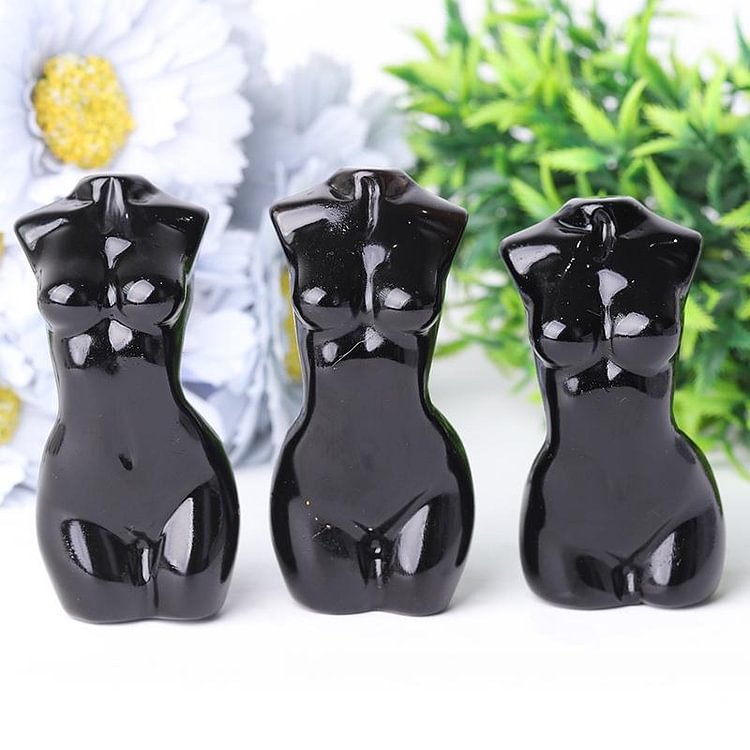 3" Black Obsidian Woman Model Body Crystal Carvings Crystal wholesale suppliers