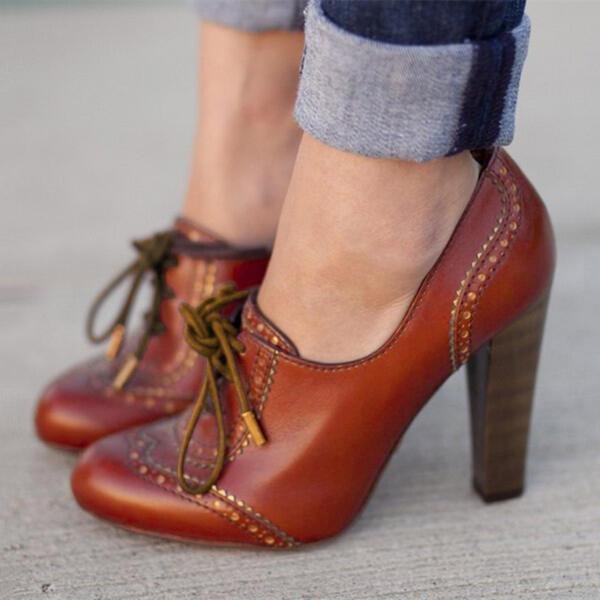 Women Leatherette Heel Pumps Boots