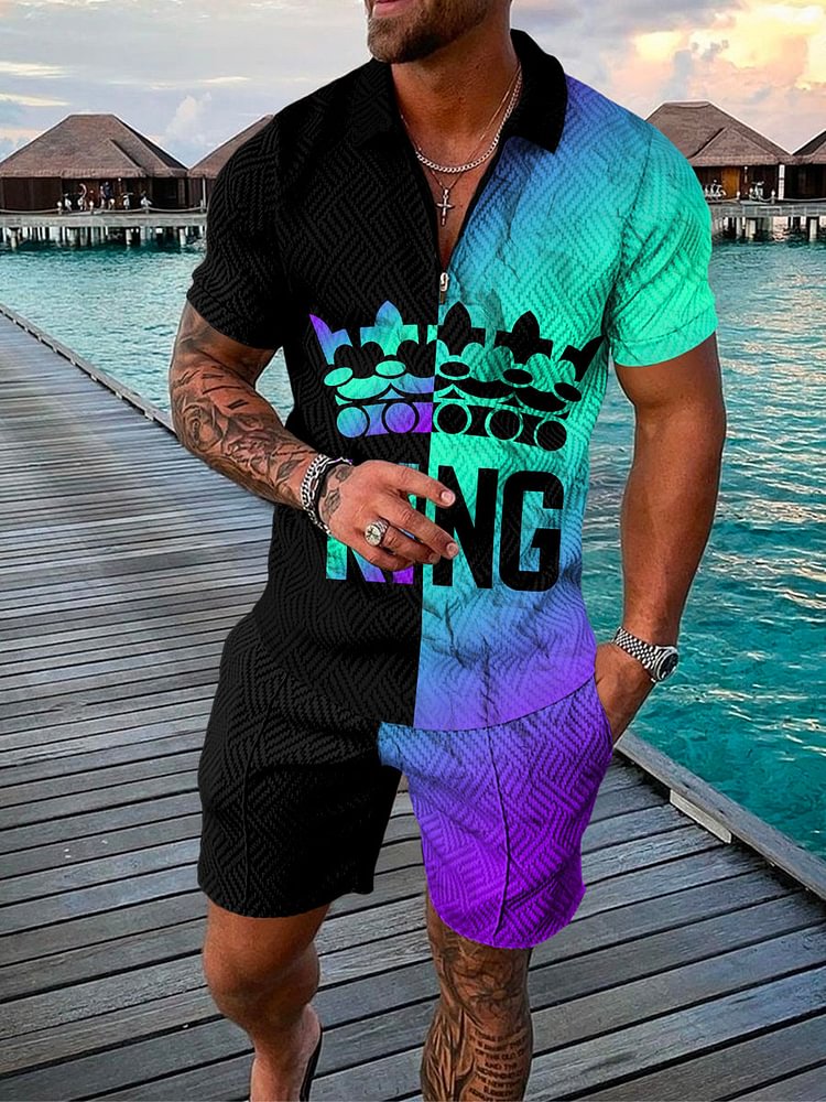 Men's Island KING Printed Polo Suit