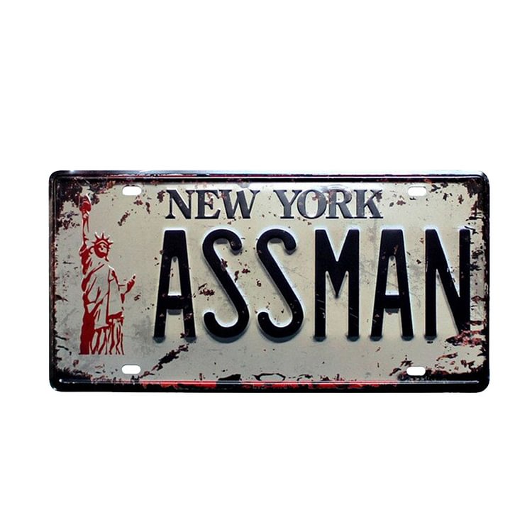 NEW WORK ASSMAN - Car Plate License Tin Signs/Wooden Signs - 30x15cm