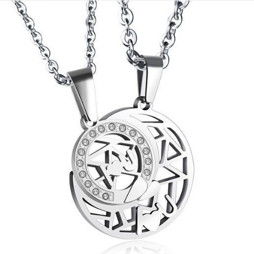 Sun&Moon Matching "I Love U" Necklaces For BFF Couples-Mayoulove
