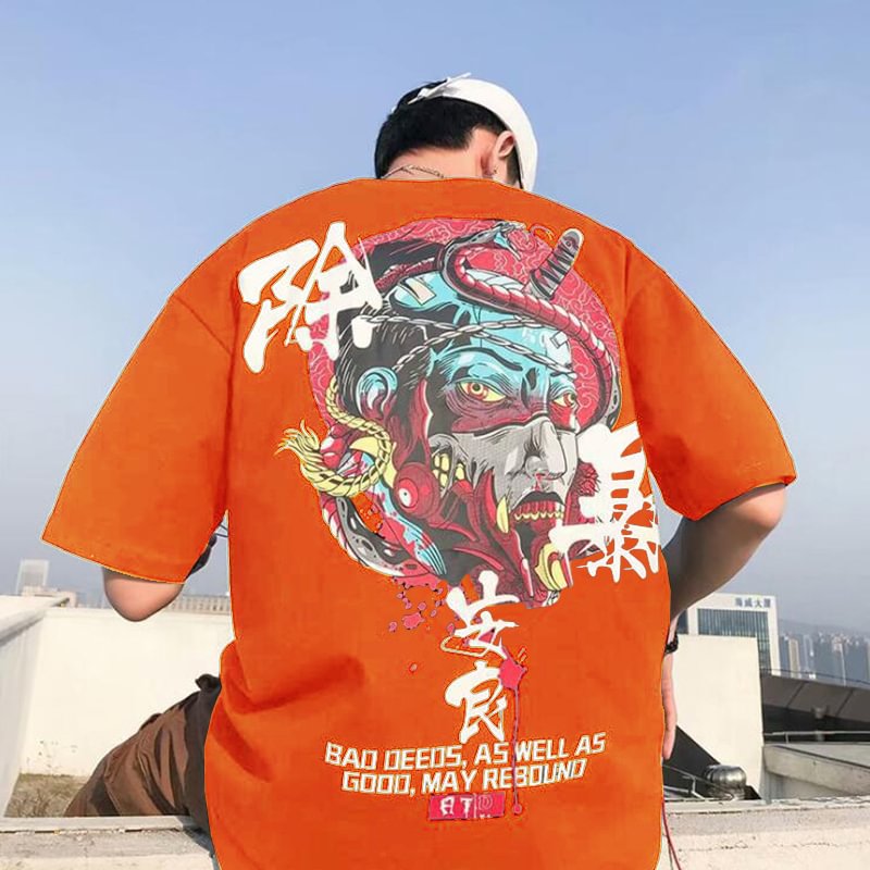 Street Anime Samurai Print T-shirt / Techwear Club / Techwear