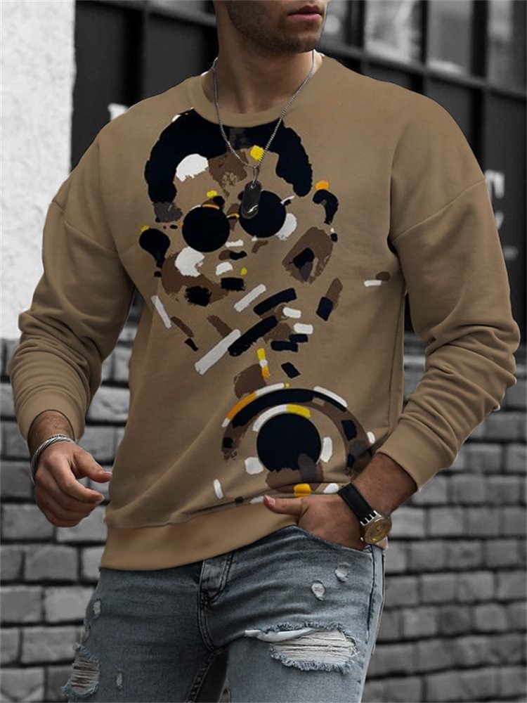 Tiboyz Men's Jazz Lover Abstract Musician Art Sweatshirt