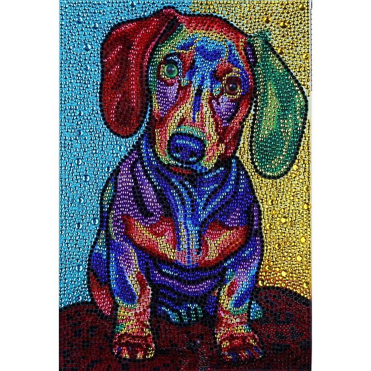 Color Dog - Special Shaped Drill Diamond Painting - 25x35cm(Canvas)