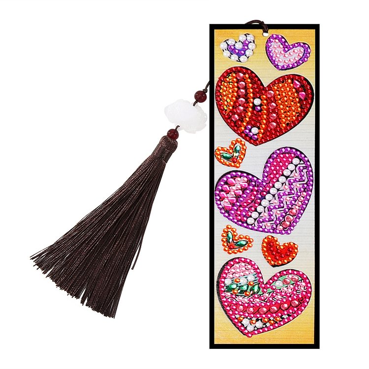 Love Heart-DIY Creative Diamond Tassel Bookmark