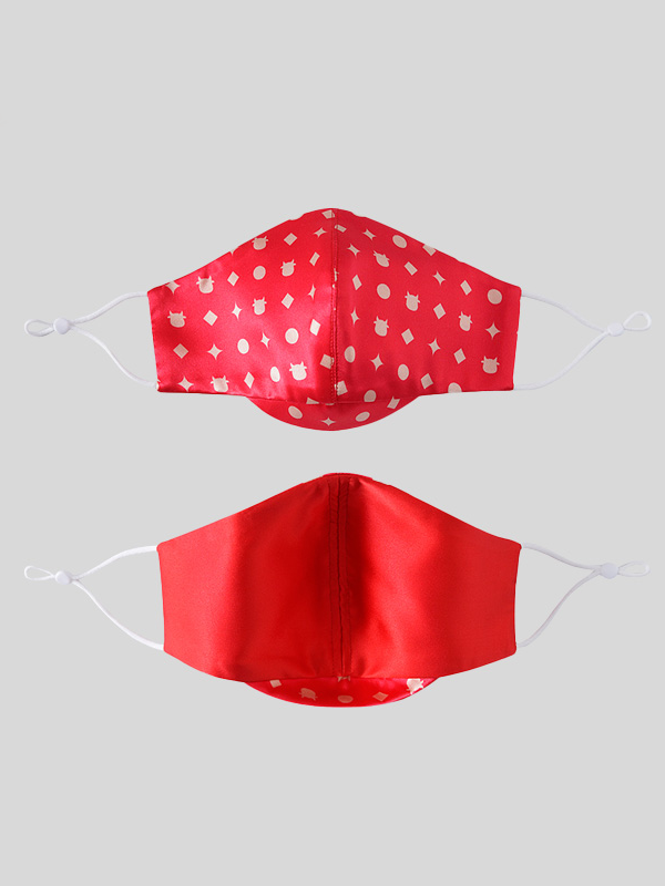Silk Face Covering New Year Red Children's Style-Real Silk Life