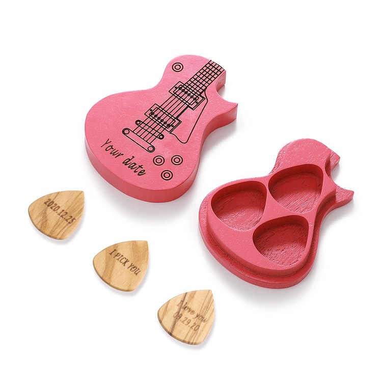 Personalized Guitar Pick Box Personalized with 3 Picks