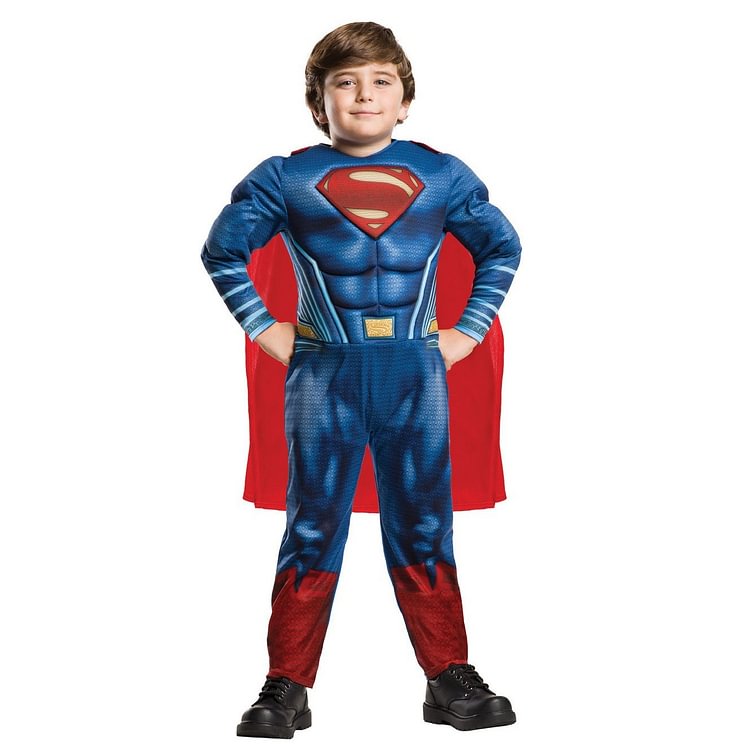 Mayoulove Superman Cosplay Costume Boys Girls Bodysuit Kids Halloween Fancy Jumpsuits-Mayoulove