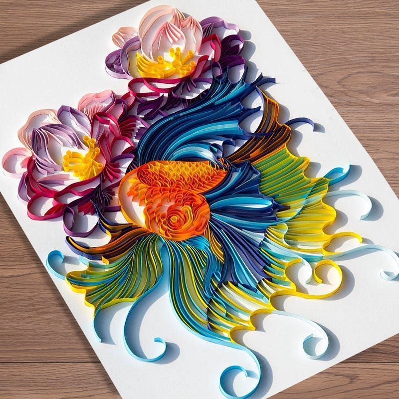 JEFFQUILLING™-JEFFQUILLING™ Paper Filigree painting Kit - Goldfish