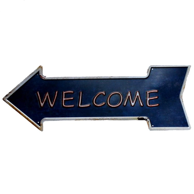 Welcome Open Exit Gas Station - Arrow Shape Vintage Tin Sign - 16*45CM