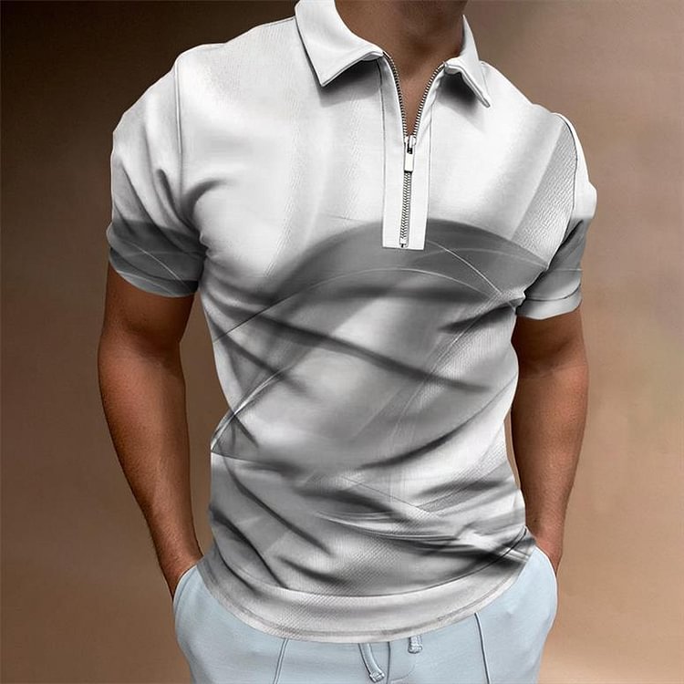 BrosWear Men'S Fashion Gradient Gradient Polo Shirt