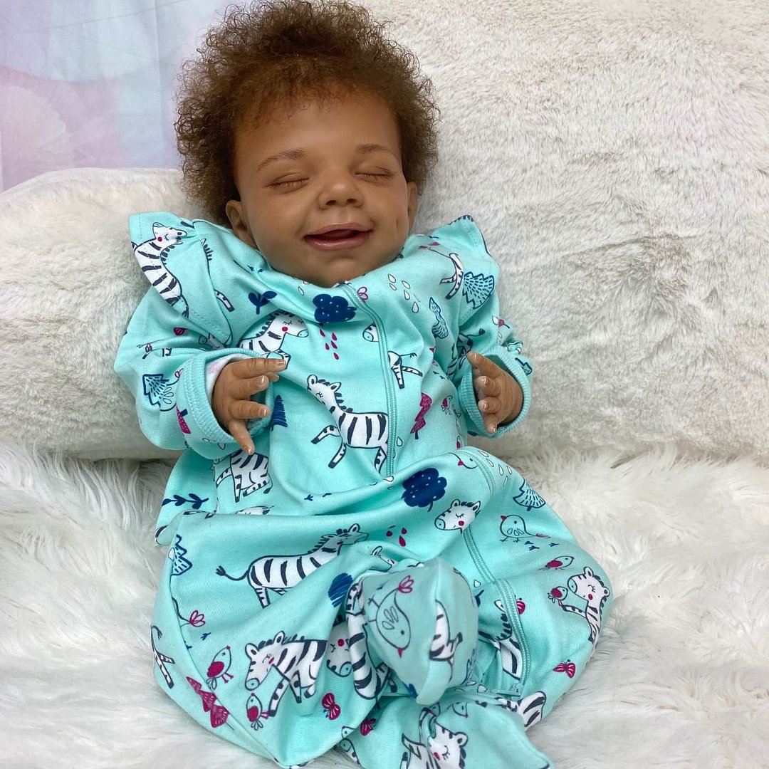  [African American Doll]20" Black Unique Asleep Rebirth Baby Boy Will - Reborndollsshop.com-Reborndollsshop®