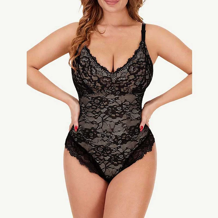 Black Lace Breast Support Adjustable Sexy Shaper with Hook