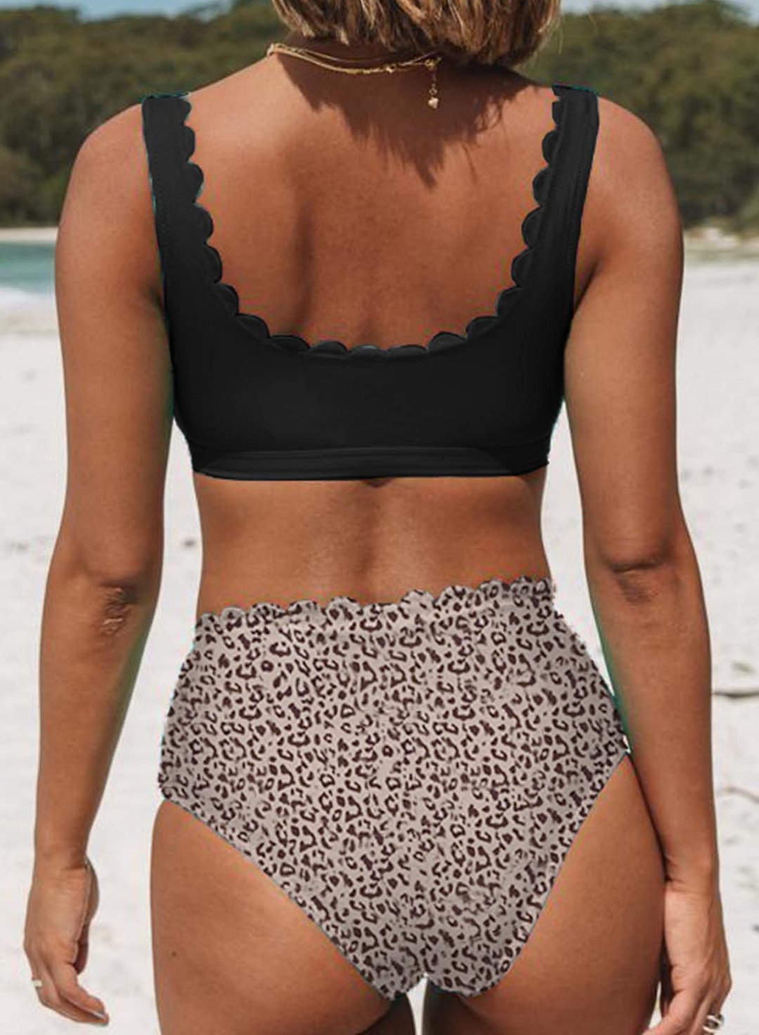 Leopard Women's Bikinis Leopard Floral Tied Front Bikini LC432437-20