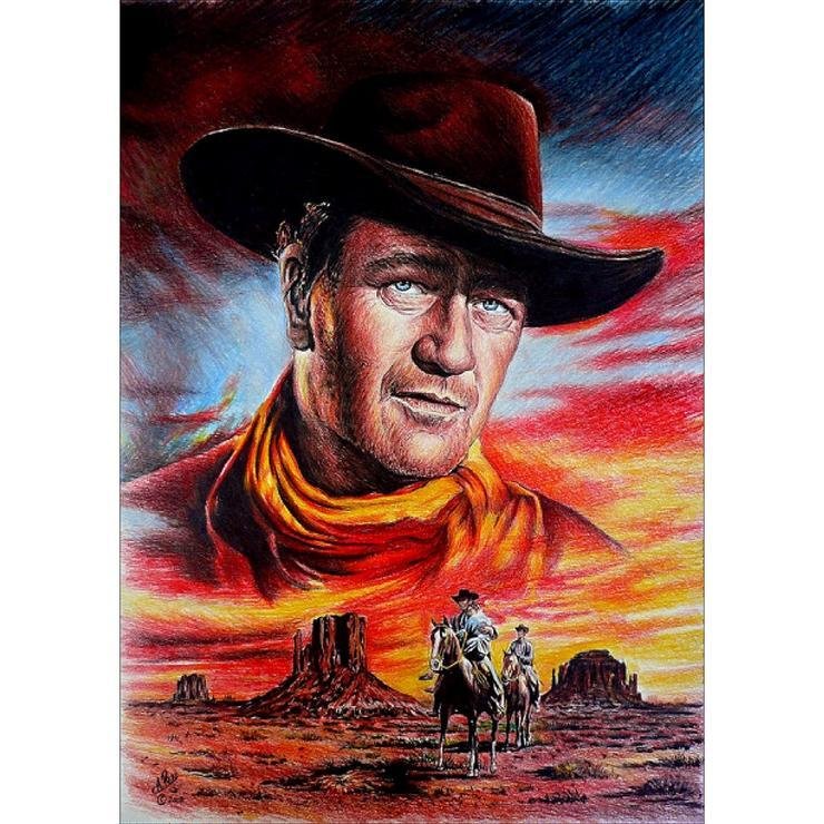 Full Round Diamond Painting John Wayne Cowboy (40*30cm)