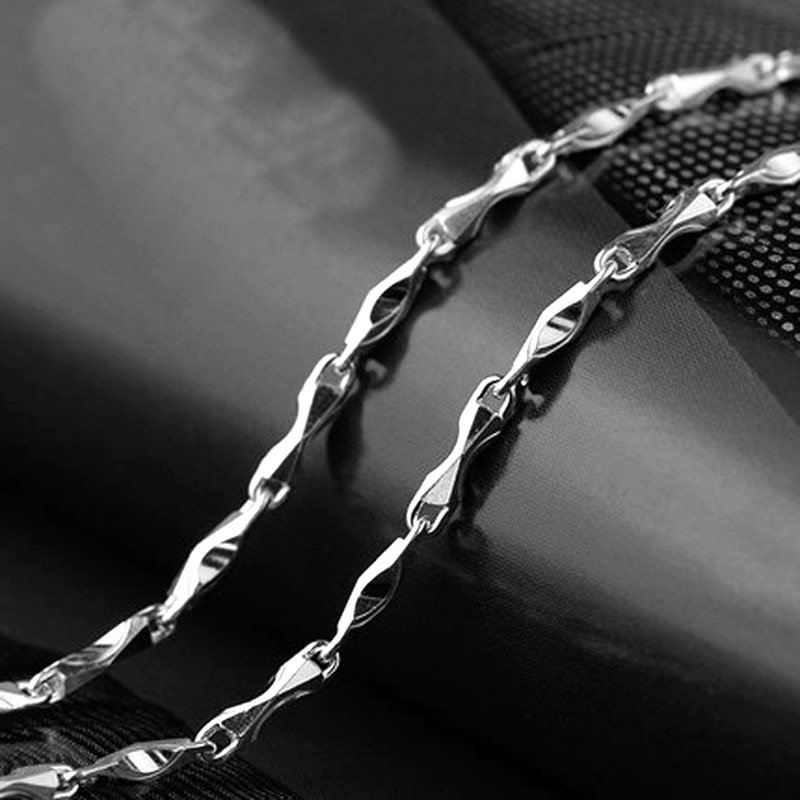 Ingot Chain Necklace Men And Women Silver Plated Korean Version Plated Jewelry Short Clavicle Chain / Techwear Club / Techwear