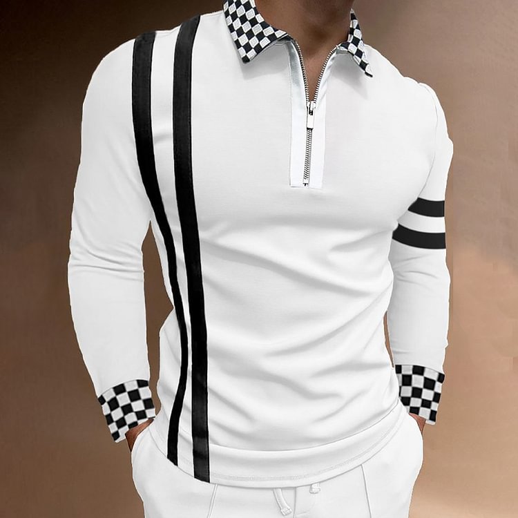 Men's Lapel Printed Fashion Gentleman POLO Shirt