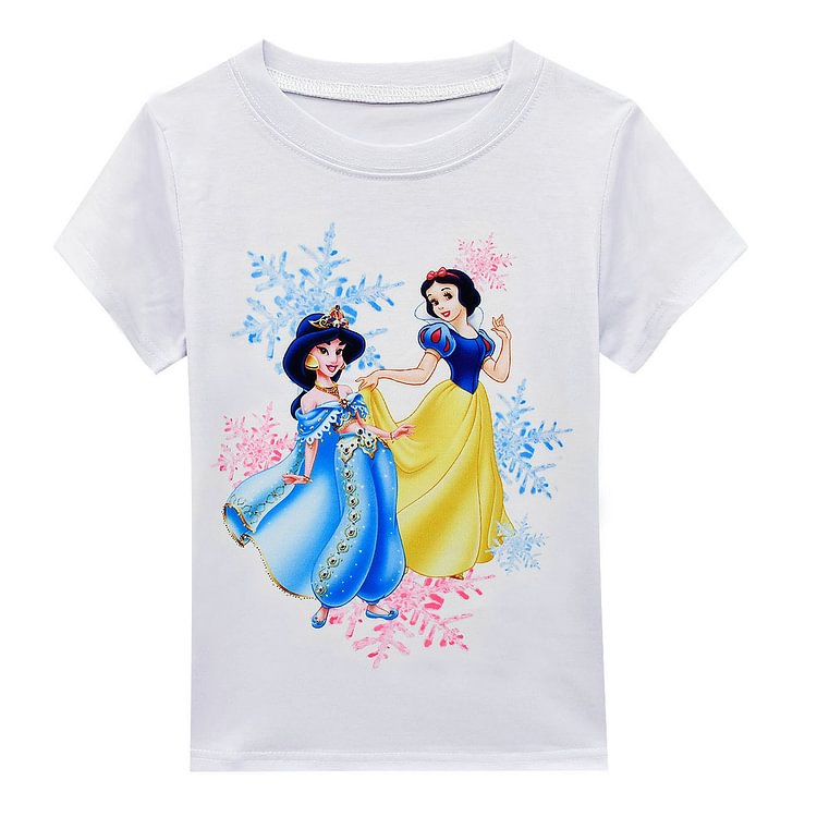 Princess Jasmine Snow White Children's Skirt Girl Three-piece short-sleeved short skirt bag 3674-Mayoulove