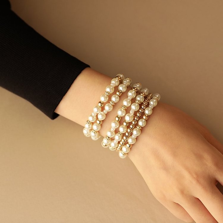Multi-string pearl bracelet set