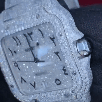 Hip Hop Bling Iced Out Square Dial Watches Crystals White Gold Stainless Steel Mens Silver Watch-VESSFUL