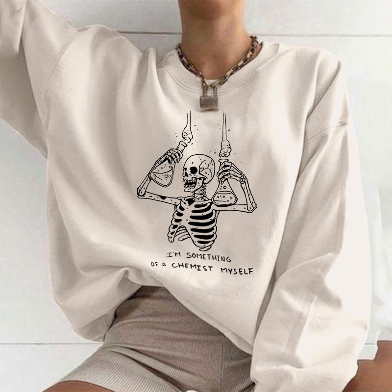 I'm Something Of A Chemist Myself Skull Printed Sweatshirt - Krazyskull