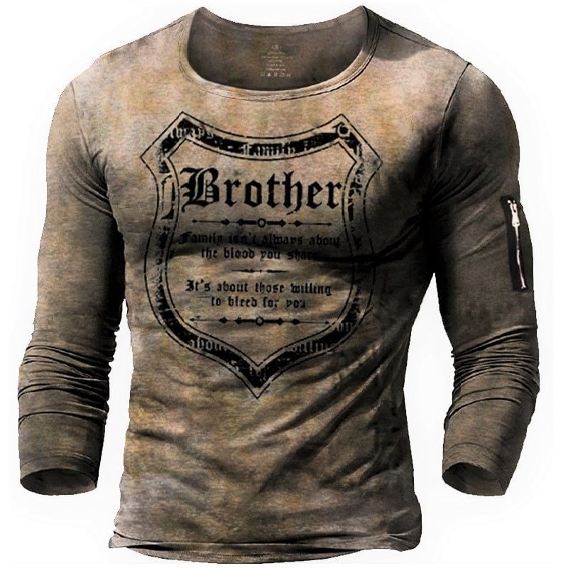 Mens Outdoor brother Print Long-Sleeved T-Shirt / [viawink] /