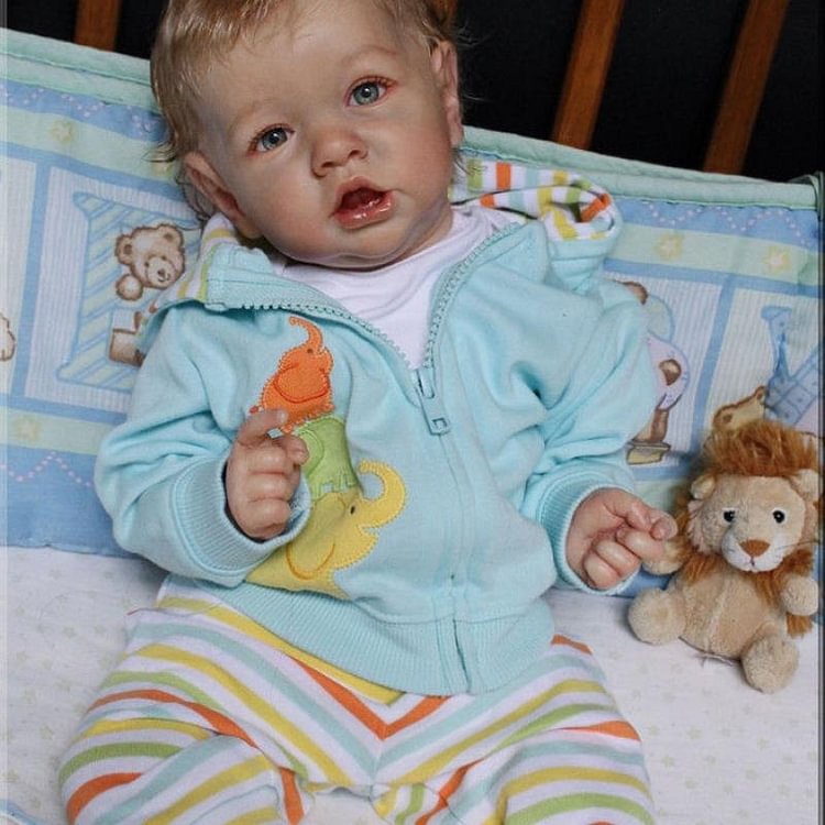 [Kids Gift Idea] 20'' Lifelike Newborn Hawn Reborn Toddlers Baby Doll Boy, Weighted Silicone Baby Doll with Rooted Hair - Reborndollsshop.com-Reborndollsshop®