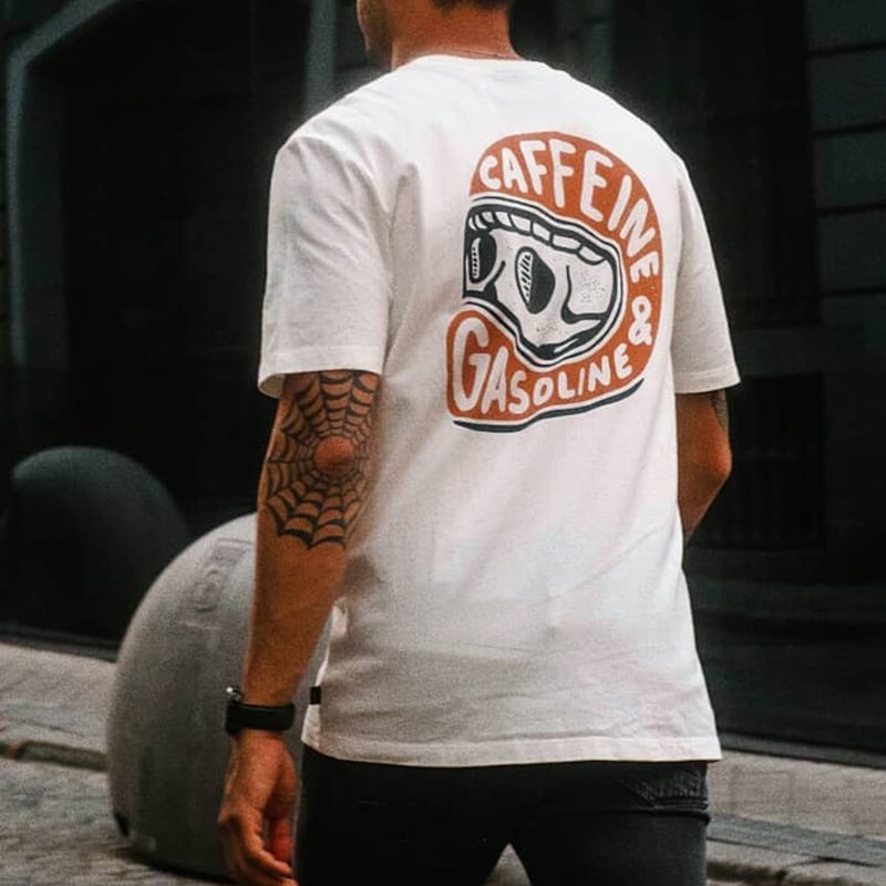 UPRANDY Caffeine & Gasoline skull short sleeve t-shirt -  UPRANDY