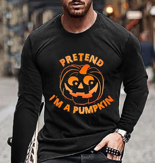 BrosWear Men's Pumpkin Long Sleeve T-Shirt