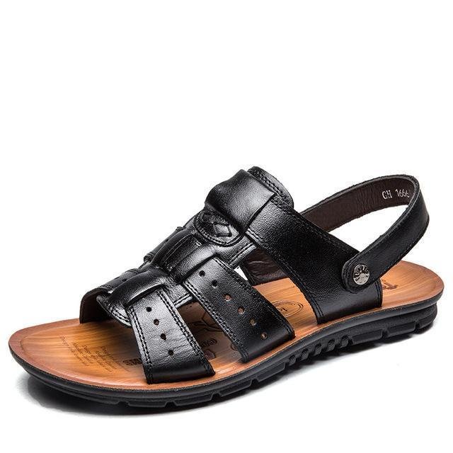 Men Sandals Summer Leather Shoes Casual Slippers Sneakers Summer Shoes Flip Flops-Corachic