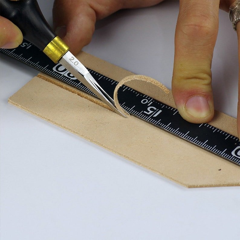 Double-sided Scale Steel Square Ruler for Measuring Leather Craft