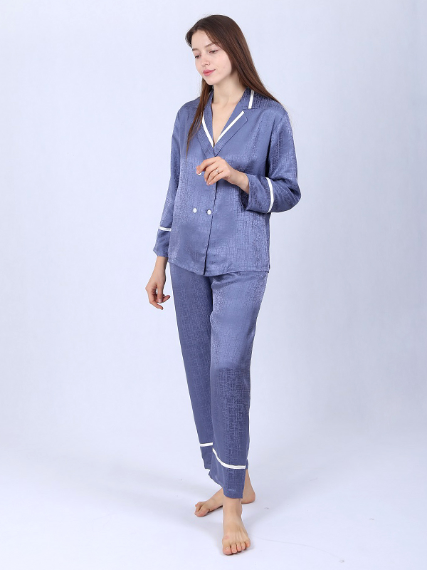 22 Momme Double-Breasted Silk Pajamas For Women
