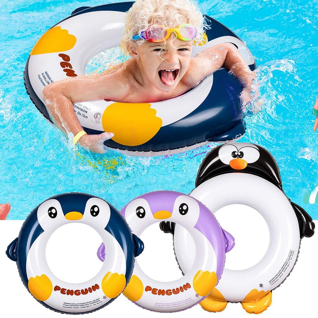 3 Packs Penguin Inflatable Thickened Swimming Ring For Kids - vzzhome