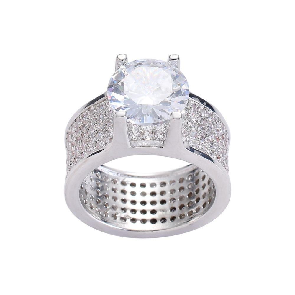 Hip Hop Bling Ice Out AAA Cubic Zirconia Ring-VESSFUL