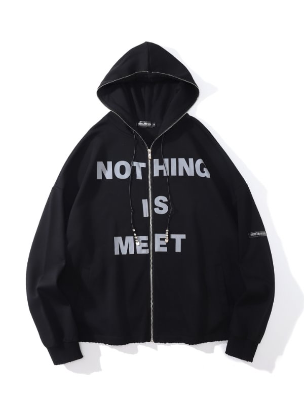 Nothing Is Meet Patched Zip Up Jacket