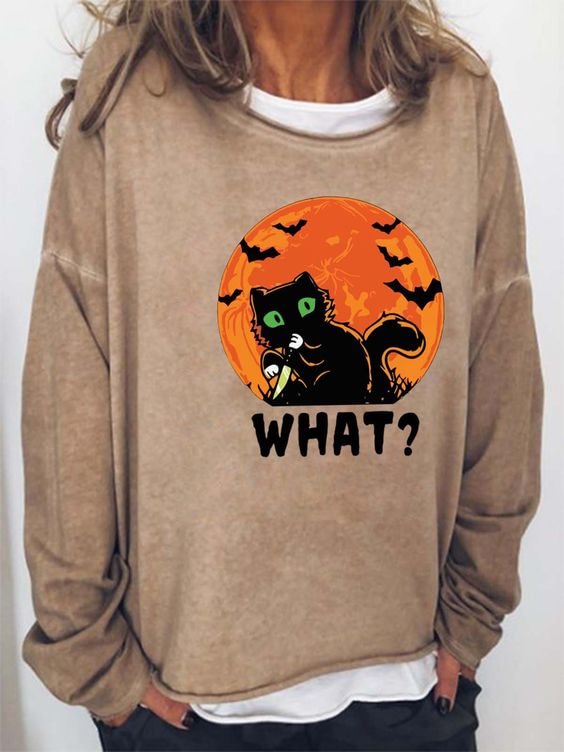 What? Printed Halloween Women's Sweatshirt