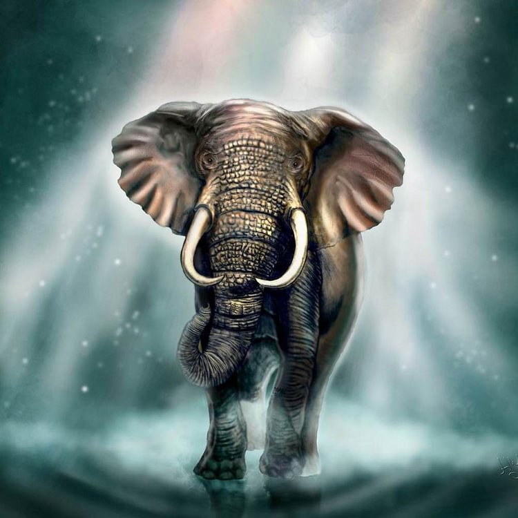 Elephant-Full Round Diamond Painting-30*30CM