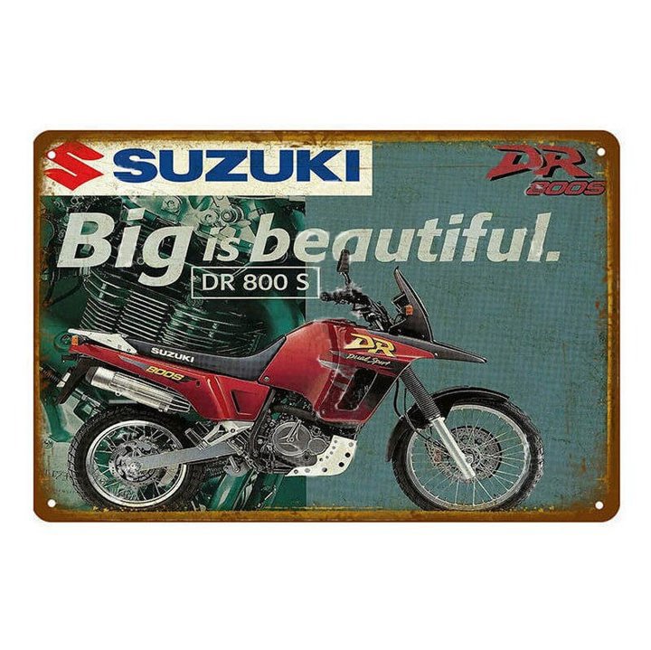 Suzuki DR 800 Motorcycle - Vintage Tin Signs