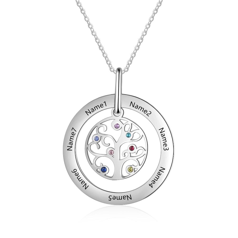 7 Names Mothers Birthstone Necklace 7 