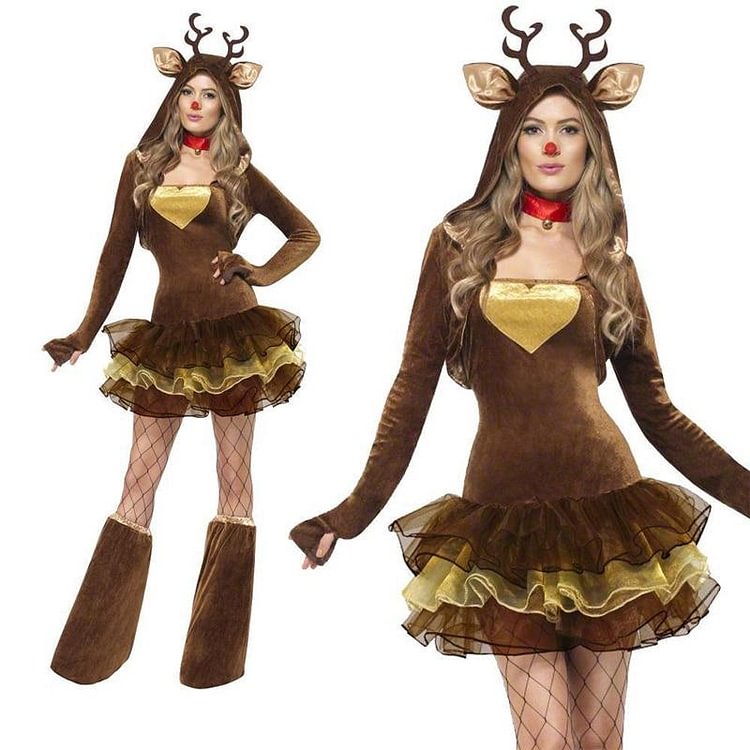 Reindeer Dress With Headwear-Mayoulove