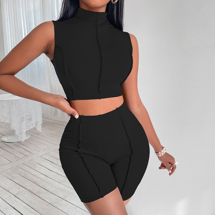 2022 Summer New Fashion Sports Leisure Suit Women's Shorts Two-piece Set