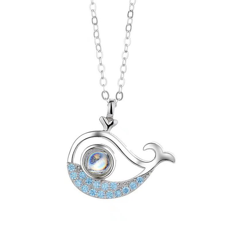 100 Different Language I Love U dolphin Pendant Necklace Lover-Mayoulove