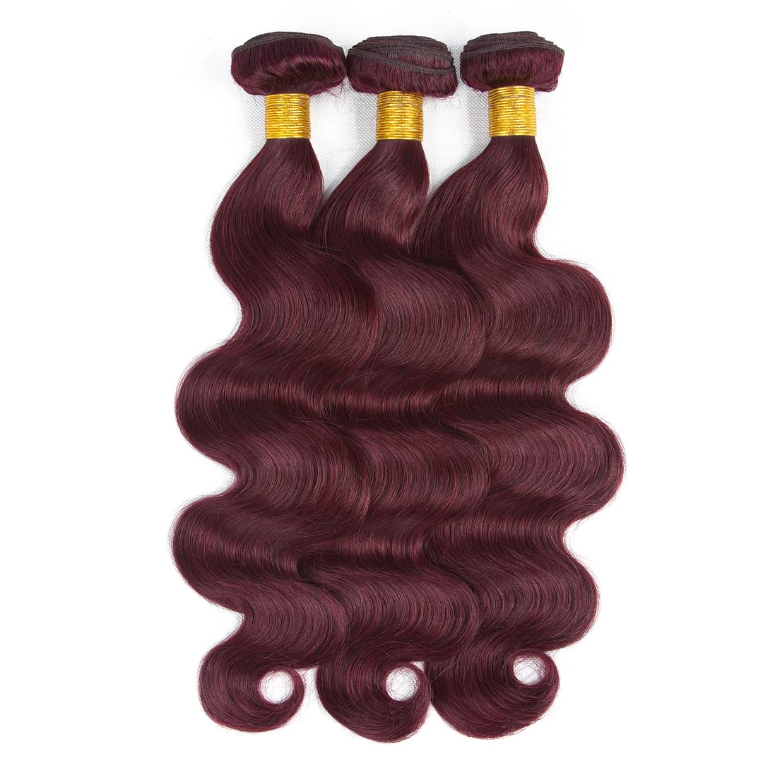1 PC Burgundy Body Wave Hair Bundles丨Peruvian Mature Hair、Virgin Hair、Original Hair
