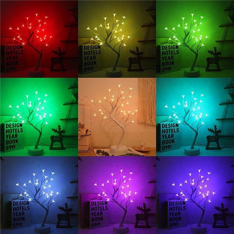 18 Inch Cherry Blossom Bonsai Tree, 40 LED Lights, RGB with Remote Control, 16 Color-Changing Modes、14413221362536236236、sdecorshop