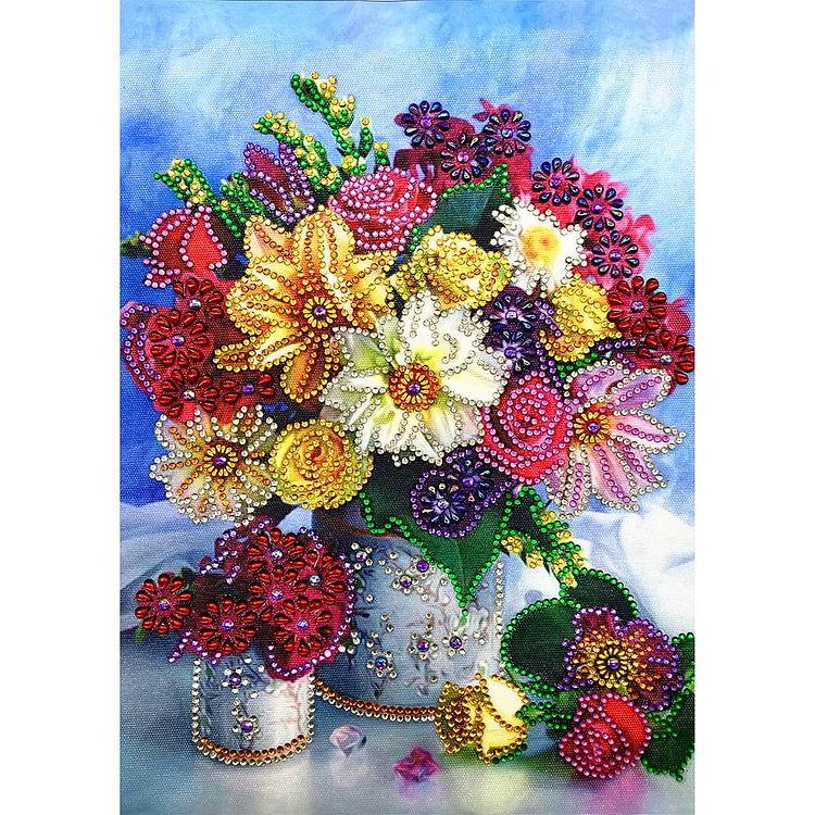 Flower - Special Shaped Diamond Painting - 30*40CM