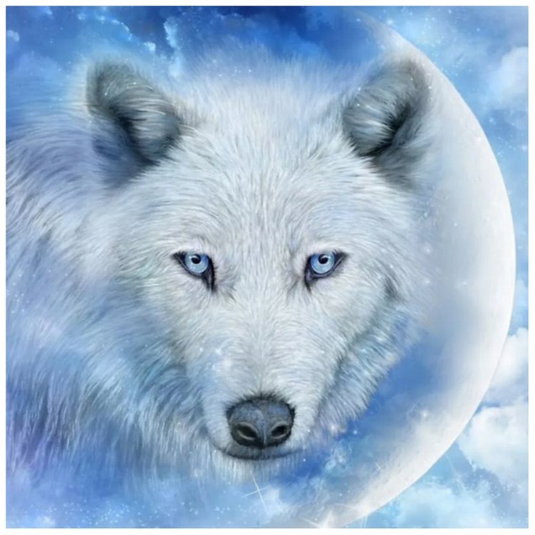 Snow Wolf - Round Drill Diamond Painting - 30*30CM