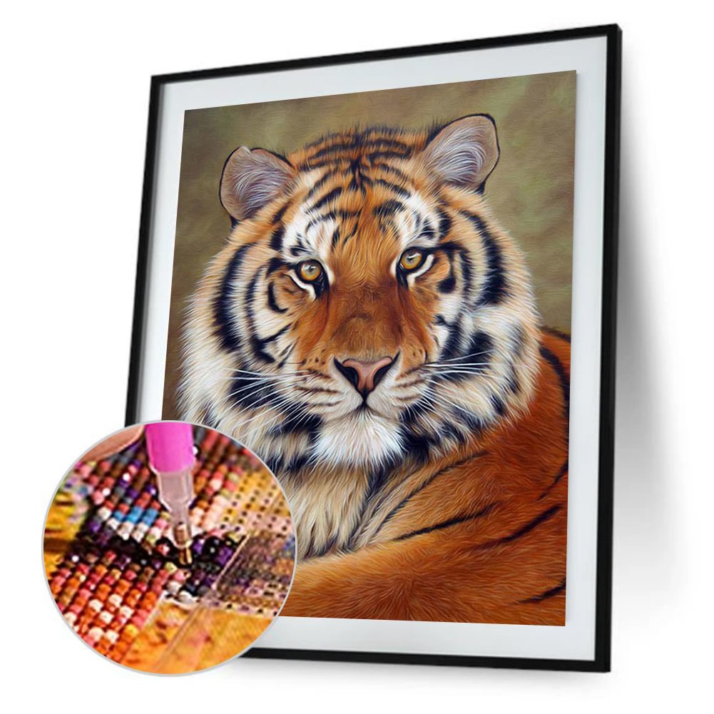 Tiger Painting Round Diamond Painting 30*40cm