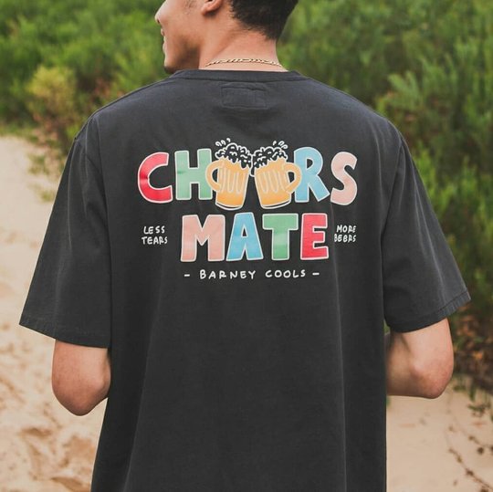 Cheers Mate Funny Print T-shirt - Cloeinc