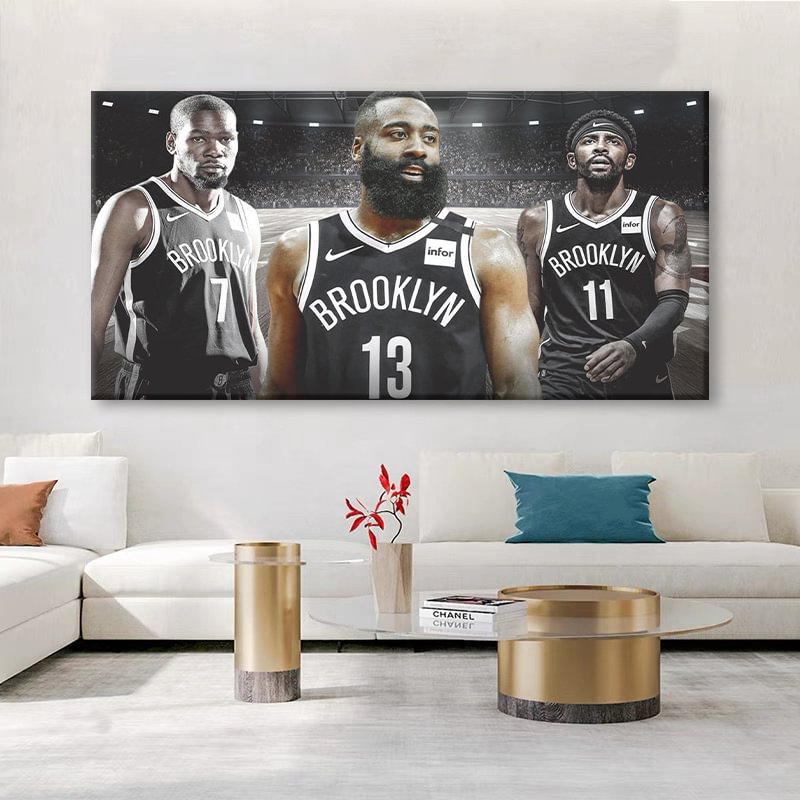 Brooklyn Nets Big 3 Canvas Wall Art